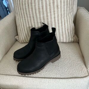 Chaco Black Ankle Boots with Brown Sole